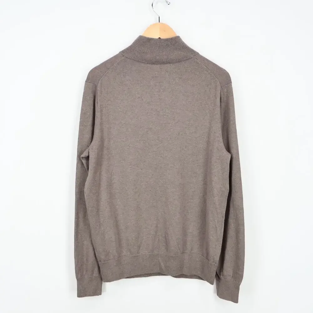 J.Crew Mercantile Men's 1/4 Zip Long Sleeve Wool Blend Sweater Brown Size M